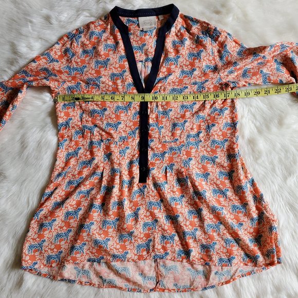 Anthro Vanessa Virginia Honore Tiger Print Top XS - Picture 12 of 14